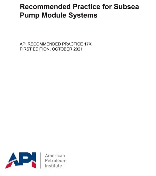 API RP 17X First Edition 2021 PDF