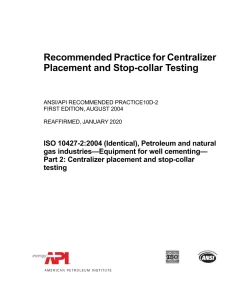 API RP 10D-2 (R2020) pdf
