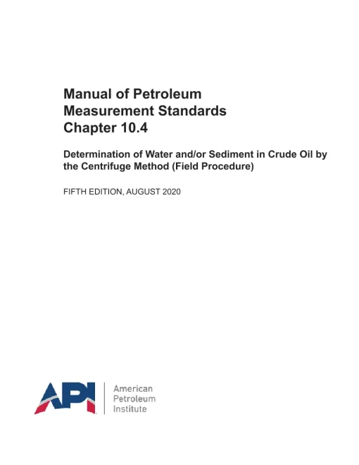API MPMS Chapter 10.4 Fifth Edition pdf
