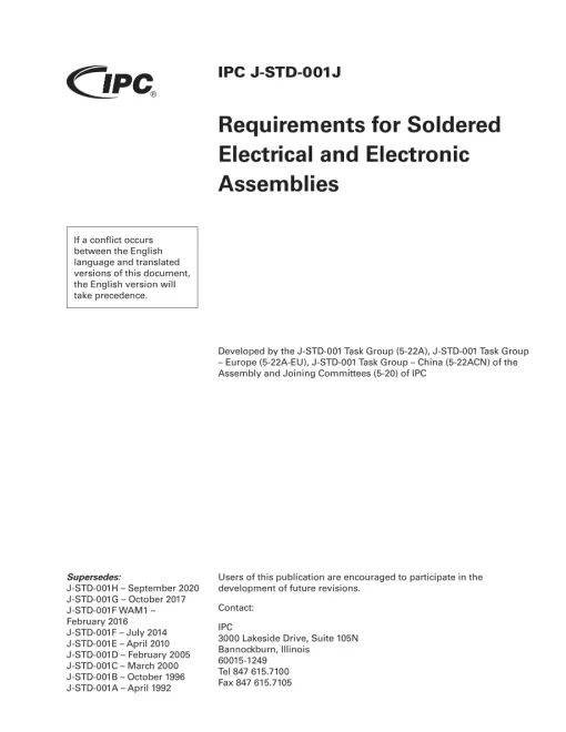 IPC J-STD-001J-2024 pdf