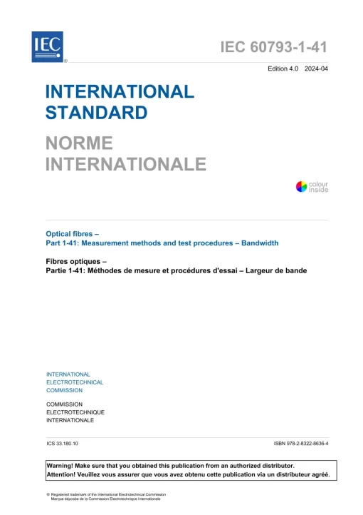 IEC 60793-1-41 Ed. 4.0 b:2024 pdf