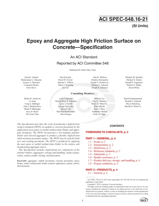 ACI 548.16-21 (SI) pdf