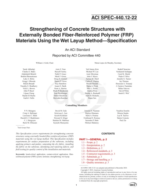 ACI SPEC-440.12-22 pdf