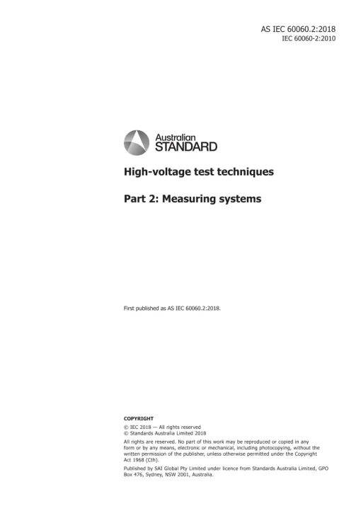 AS IEC 60060.2:2018 pdf