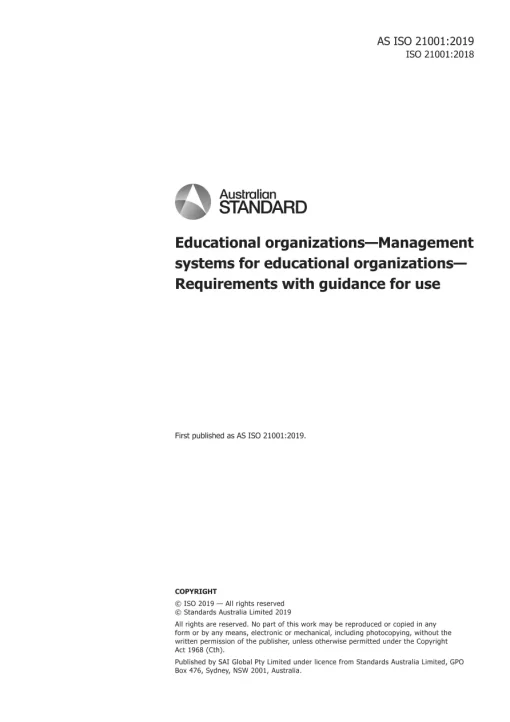 AS ISO 21001:2019 pdf