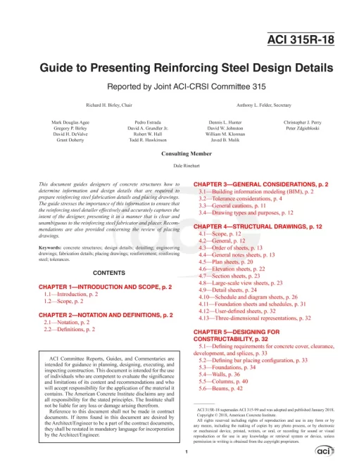 ACI 315R-18 pdf