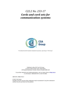 CSA C22.2 No. 233-17 (R2022) pdf