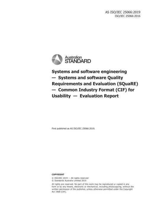 AS ISO/IEC 25066:2019 pdf