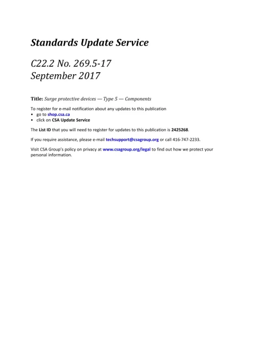 CSA C22.2 NO. 269.5-17 (R2022) pdf