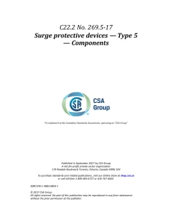 CSA C22.2 NO. 269.5-17 (R2022) pdf