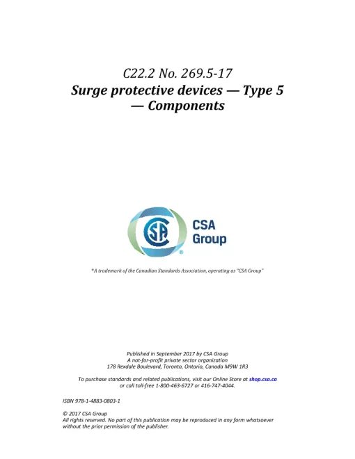 CSA C22.2 NO. 269.5-17 (R2022) pdf