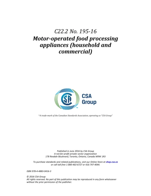 CSA C22.2 NO. 195-16 (R2021) pdf