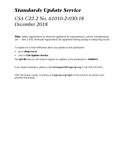 CSA C22.2 NO. 61010-2-030:18 (R2023) pdf