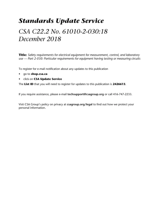 CSA C22.2 NO. 61010-2-030:18 (R2023) pdf