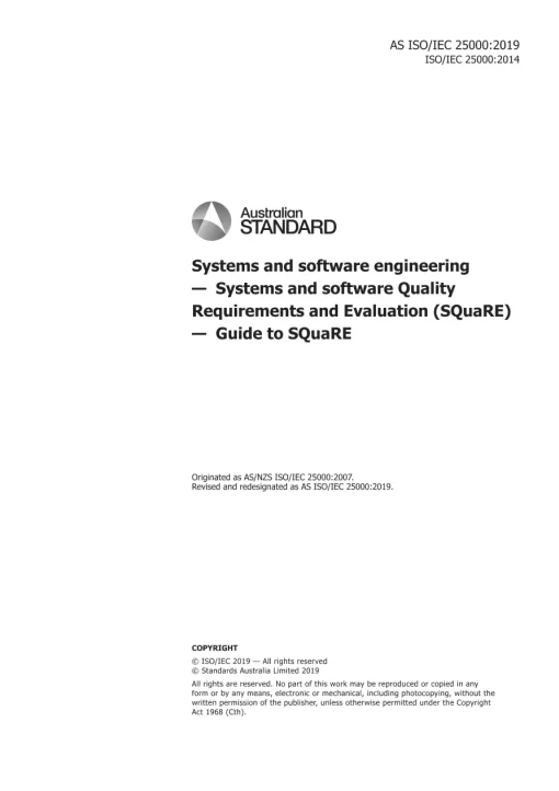 AS ISO/IEC 25000:2019 pdf