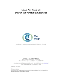 CSA C22.2 NO. 107.1-16 (R2021) pdf