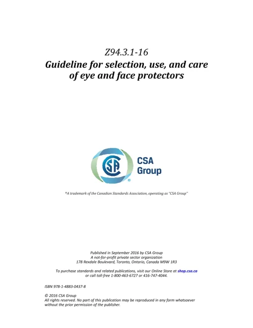 CSA Z94.3.1-16 pdf