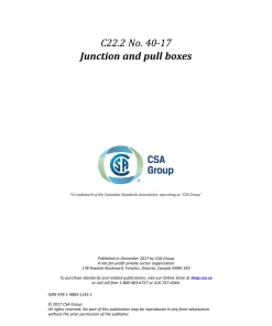 CSA C22.2 No. 40-17 (R2022) pdf