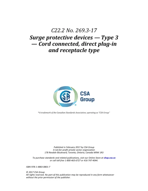 CSA C22.2 NO. 269.3-17 (R2022) pdf