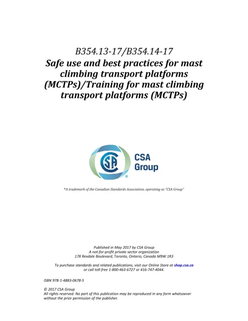 CSA B354.13-17/B354.14-17 (R2022) pdf