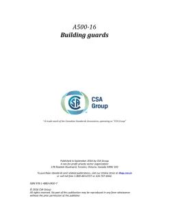 CSA A500-16 (R2021) pdf