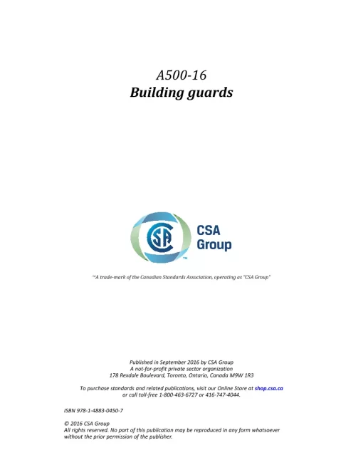 CSA A500-16 (R2021) pdf