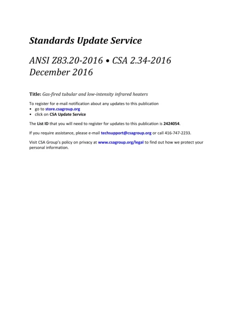 CSA ANSI Z83.20-2016/CSA 2.34-2016 (R2021) pdf