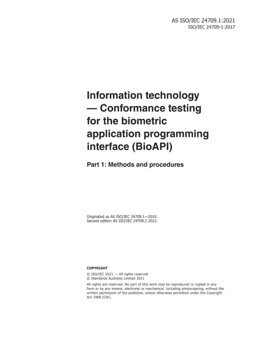 AS ISO/IEC 24709.1:2021 pdf