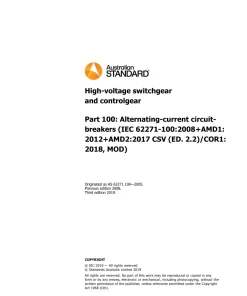 AS 62271.100:2019 pdf