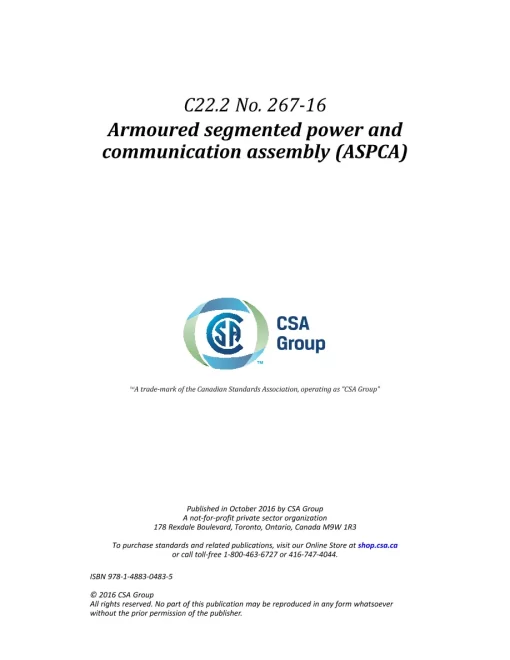 CSA C22.2 NO. 267-16 (R2021) pdf