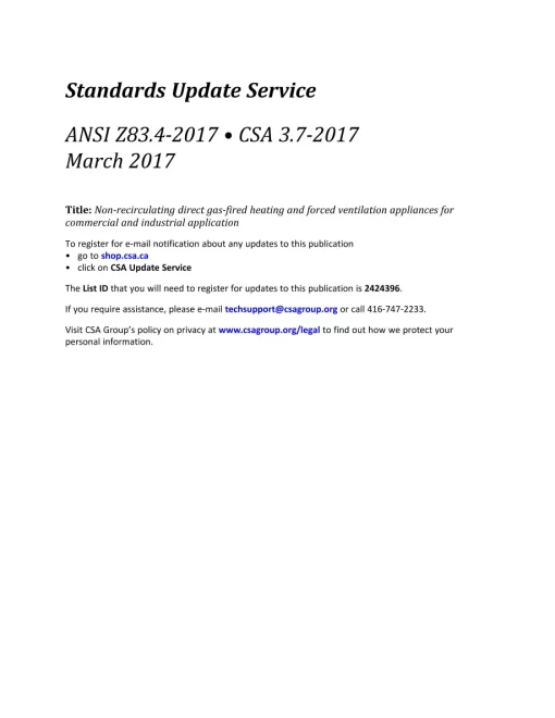 CSA ANSI Z83.4-2017/CSA 3.7-2017 (R2022) pdf