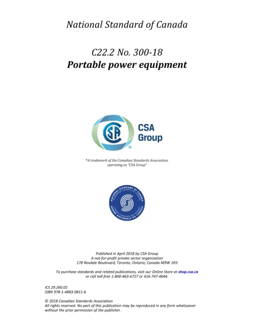 CSA C22.2 NO. 300-18 (R2023) pdf