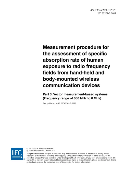 AS IEC 62209.3:2020 pdf