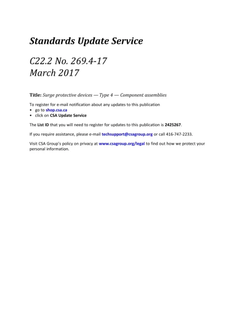 CSA C22.2 NO. 269.4-17 (R2022) pdf