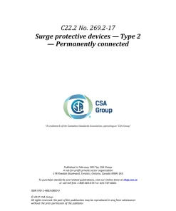 CSA C22.2 NO. 269.2-17 (R2022) pdf