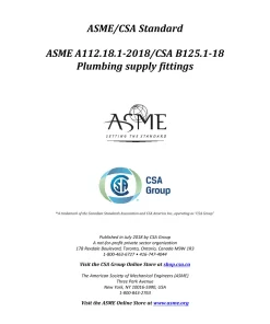 CSA B125.1-18/ASME A112.18.1-2018 (R2023) pdf