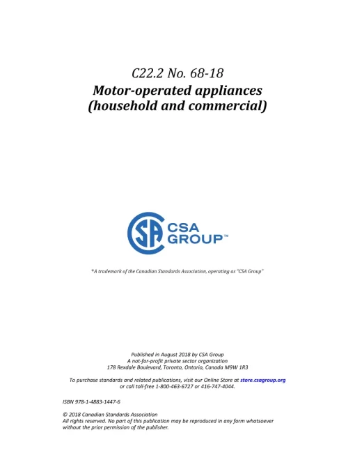 CSA C22.2 NO. 68-18 (R2023) pdf