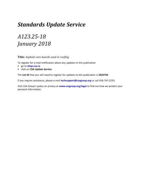 CSA A123.25-18 (R2023) pdf