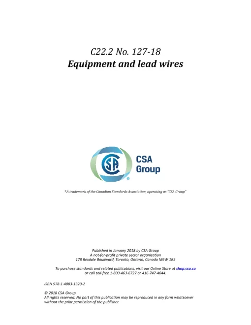 CSA C22.2 NO. 127-18 (R2022) pdf