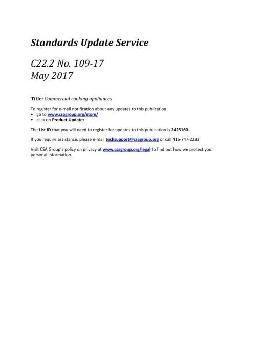 CSA C22.2 NO. 109-17 (R2022) pdf