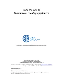 CSA C22.2 NO. 109-17 (R2022) pdf