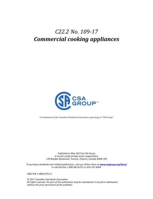 CSA C22.2 NO. 109-17 (R2022) pdf