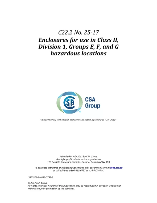 CSA C22.2 No. 25-17 (R2022) pdf