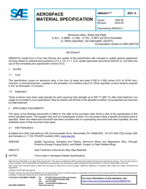 SAE AMS4031K pdf