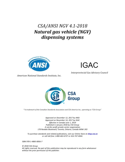 CSA ANSI NGV 4.1-2018 (R2022) pdf