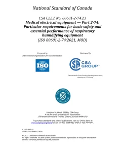 CSA C22.2 NO. 80601-2-74:23 pdf