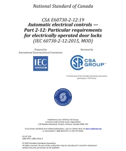 CSA E60730-2-12:19 (R2024) pdf