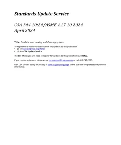 CSA B44.10:24/ASME A17.10-2024 pdf