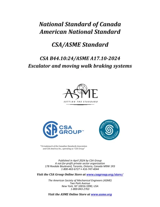 CSA B44.10:24/ASME A17.10-2024 pdf