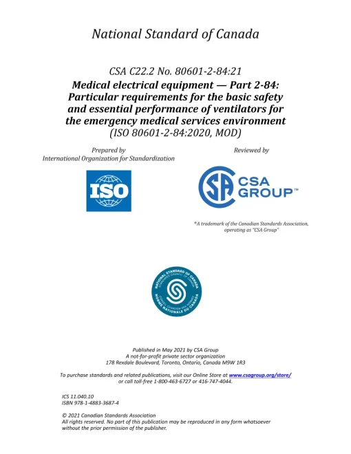 CSA C22.2 NO. 80601-2-85:21 pdf